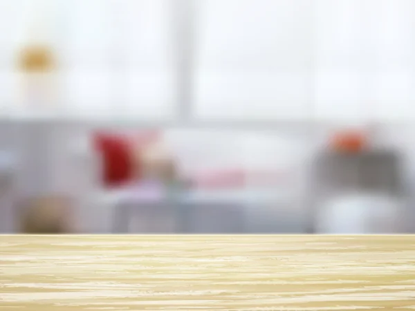 Close-up de mesa de madeira e interior —  Vetores de Stock