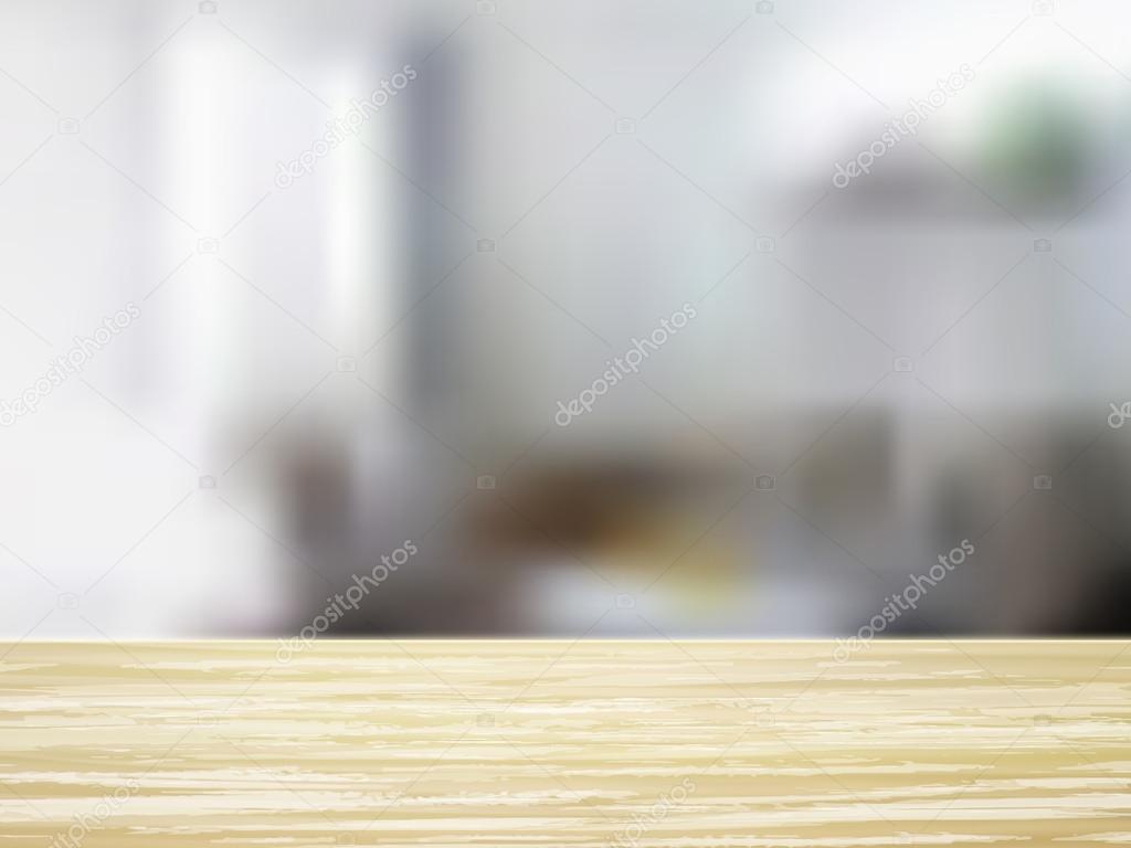 closeup of wooden desk and interior