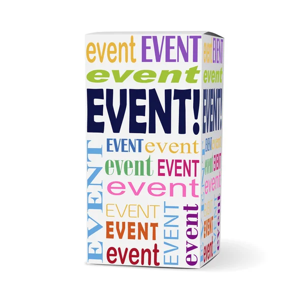 Event word on product box — Stock Vector