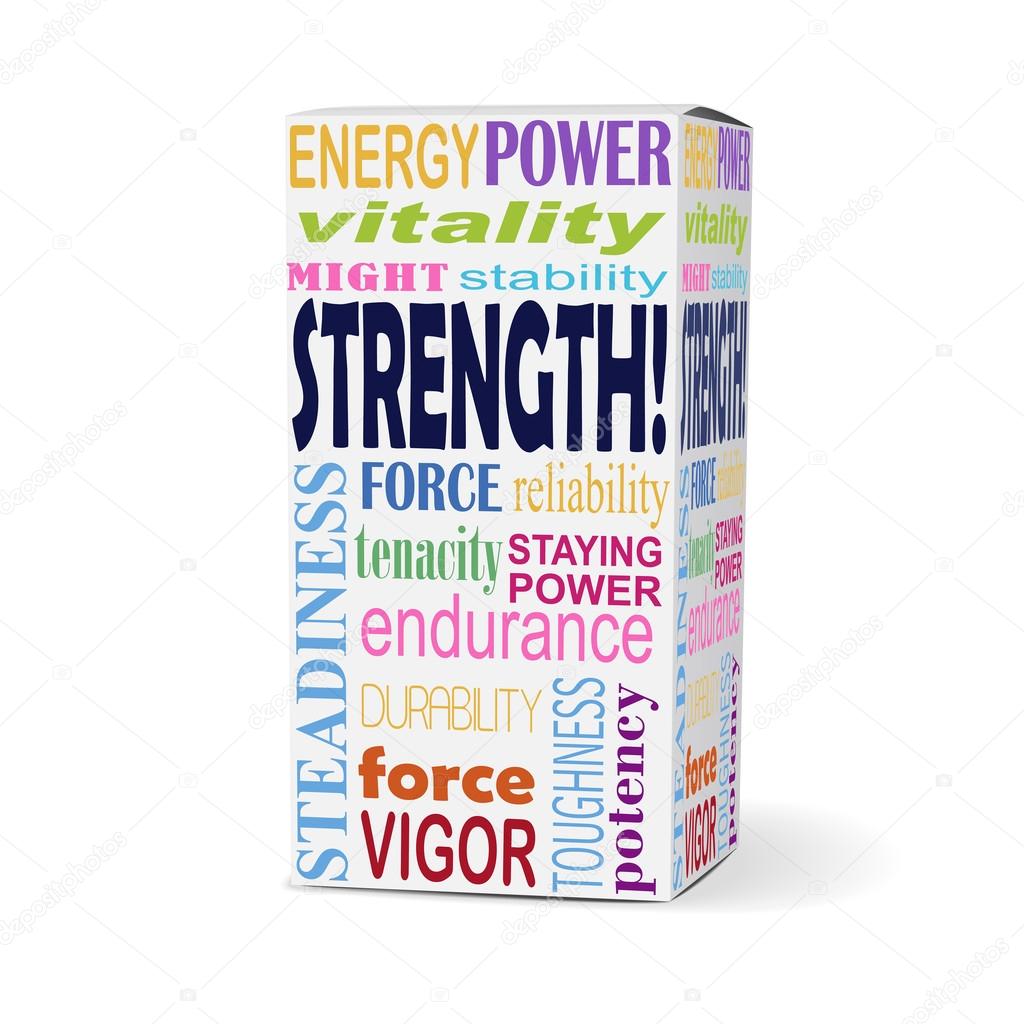 strength word on product box