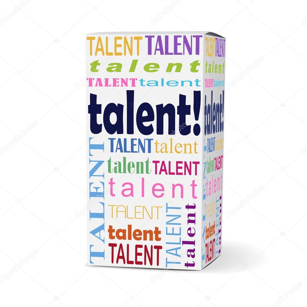 talent word on product box