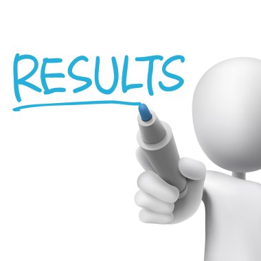 results word written by 3d man  clipart