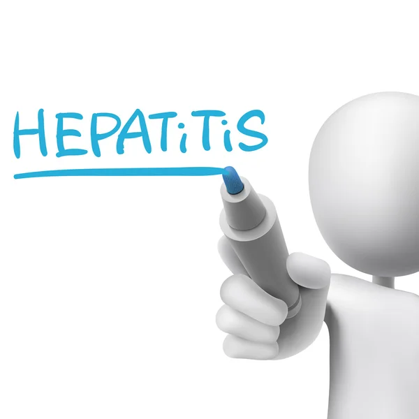 Palavra hepatite escrito pelo homem 3d — Vetor de Stock