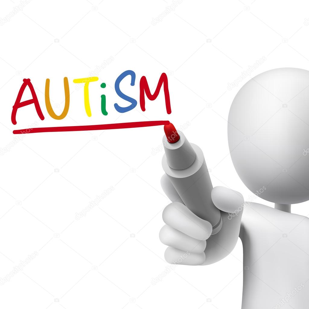 autism word written by 3d man
