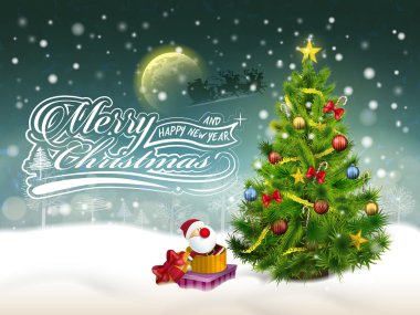 güzel bir şekilde dekore edilmiş Noel ağacı ve hediyeler