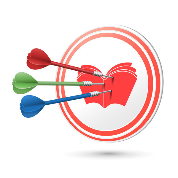 education concept target with darts hitting on it 