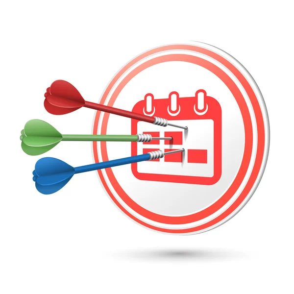 Agenda pictogram doel met darts slaan op het — Stockvector