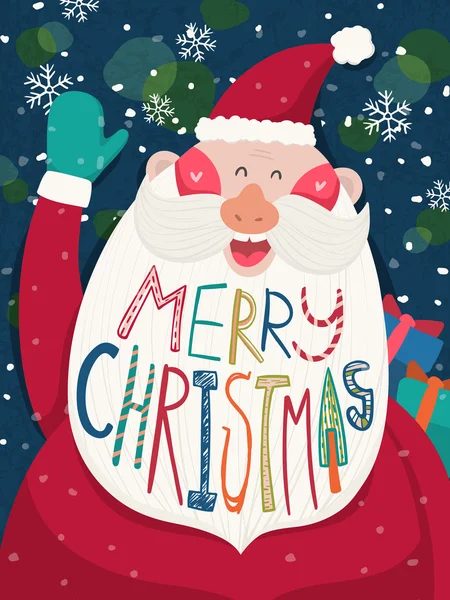 Merry Christmas greeting graphic with Santa — Stock Vector