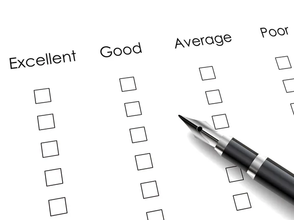 Black pen over rating survey — Stock Vector