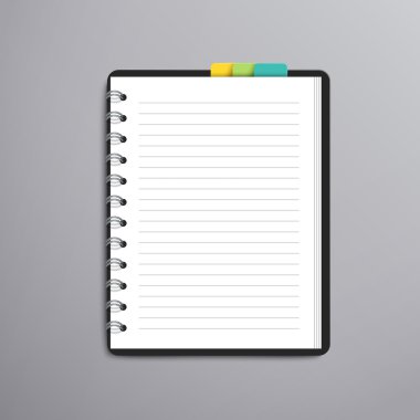 open blank lined notebook  clipart