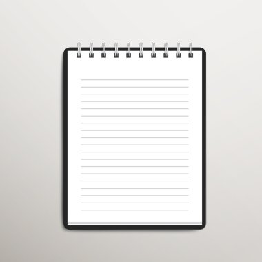 beyaz boş çizgili defter açmak