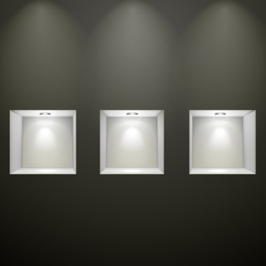 boş niş ile siyah duvar