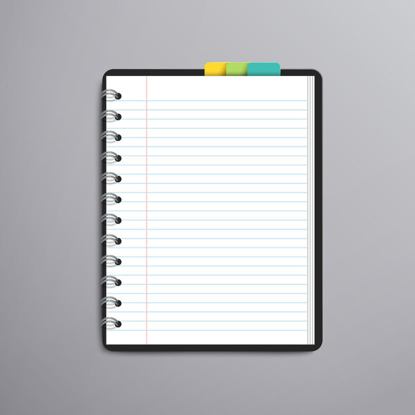open blank lined notebook 