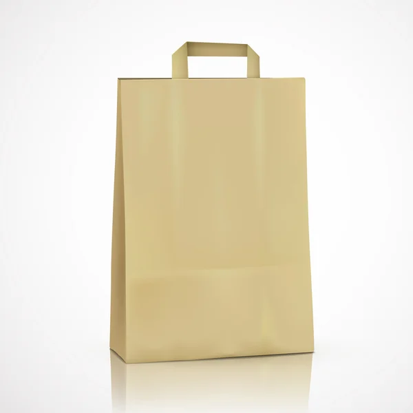 Blank kraft shopping bag — Stock Vector