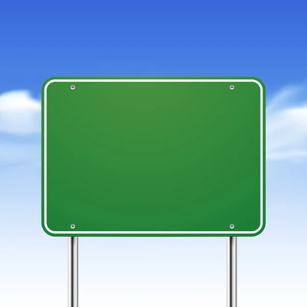 空白の緑色交通道路標識 — ストックベクタ
