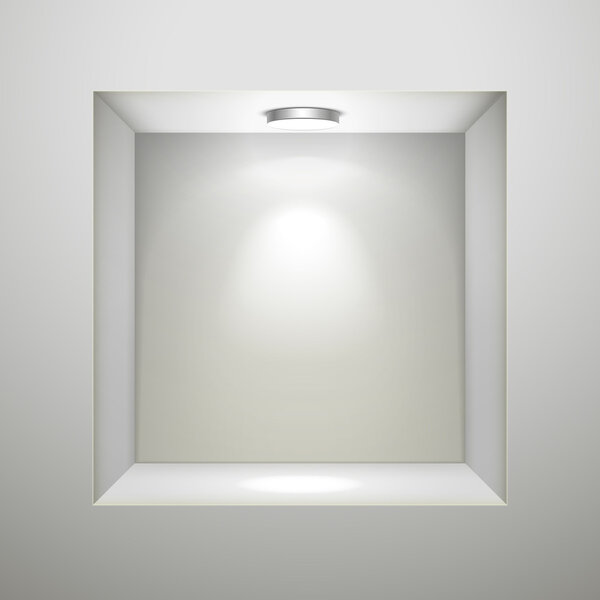 белая стена с пустой нишей
 