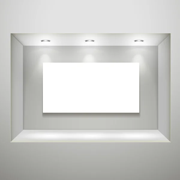 Mur blanc avec niche vide — Image vectorielle