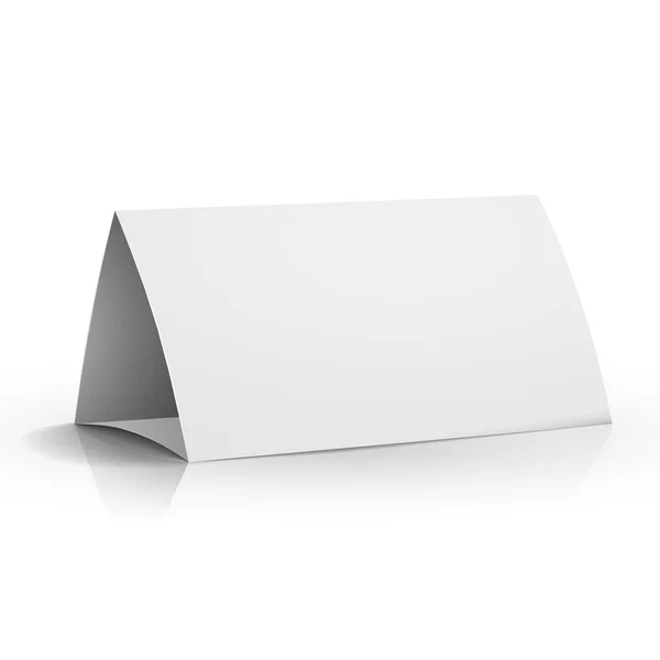 Moderna tarjeta de mesa de papel blanco en blanco 3d — Vector de stock
