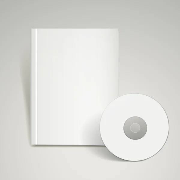 Livre blanc ou magazine avec disque compact — Image vectorielle