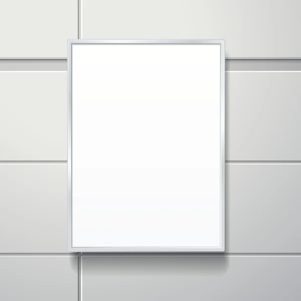 Cartellone bianco sul muro — Vettoriale Stock