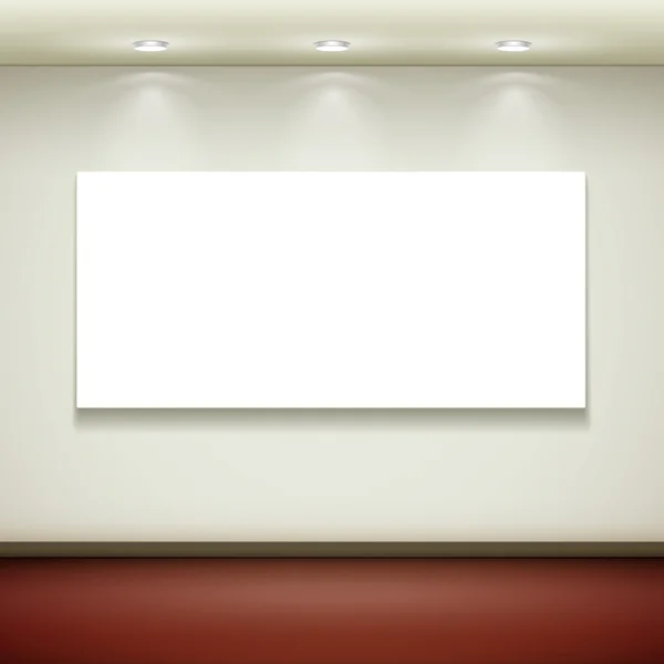 Interior blank billboard hanging on the wall — Stock Vector