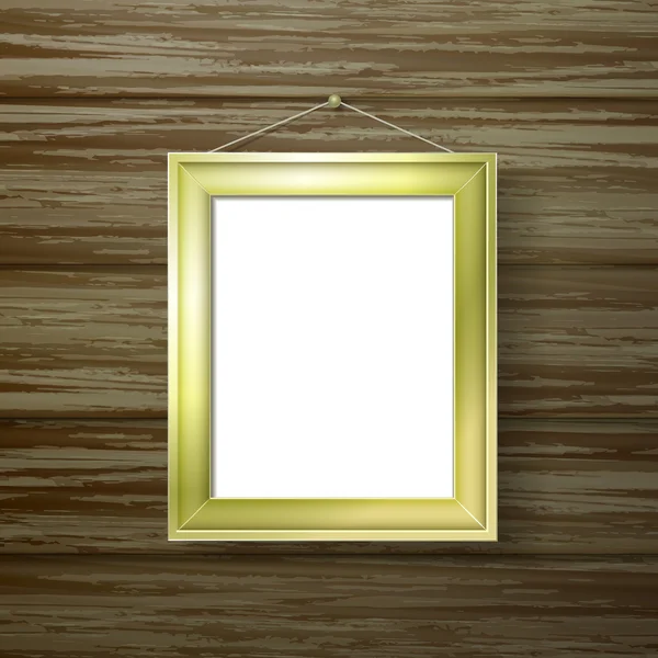 Blank golden photo frame — Stock Vector