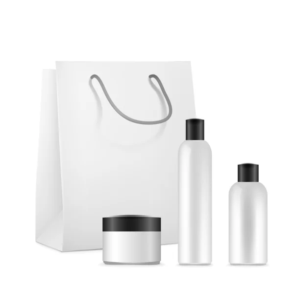 Set de paquete de cosméticos en blanco — Vector de stock