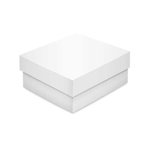 Caja de papel blanco en blanco — Vector de stock