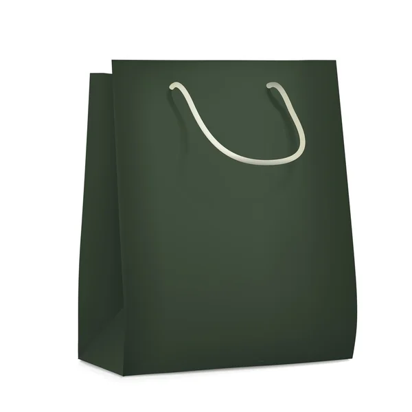 Bolsa de compras en blanco verde — Vector de stock