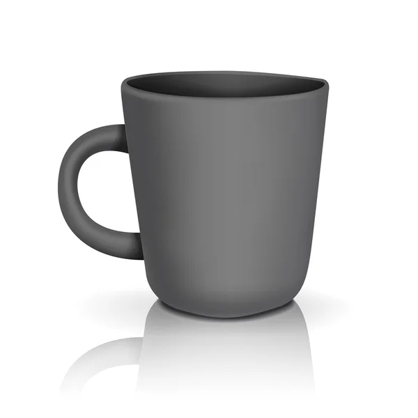 Leere schwarze Tasse Vorlage — Stockvektor