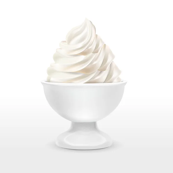 Conteneur alimentaire blanc avec crème glacée lait — Wektor stockowy