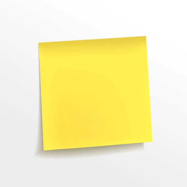 Blank yellow note paper — Stock Vector