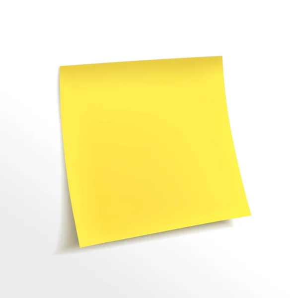 Blank yellow note paper — Stock Vector