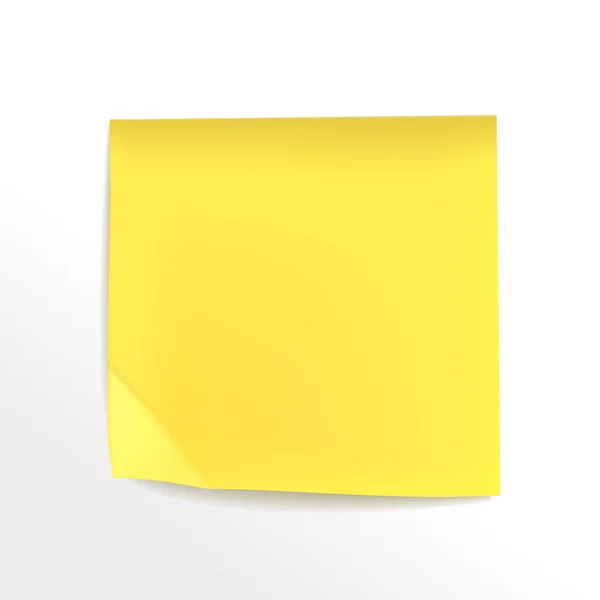 Blank yellow note paper — Stock Vector