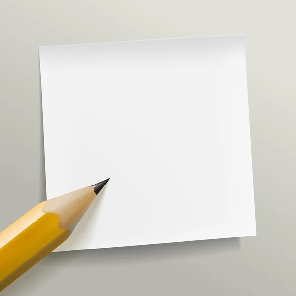 Κενό χαρτί σημειώσεων με στυλό — Διανυσματικό Αρχείο