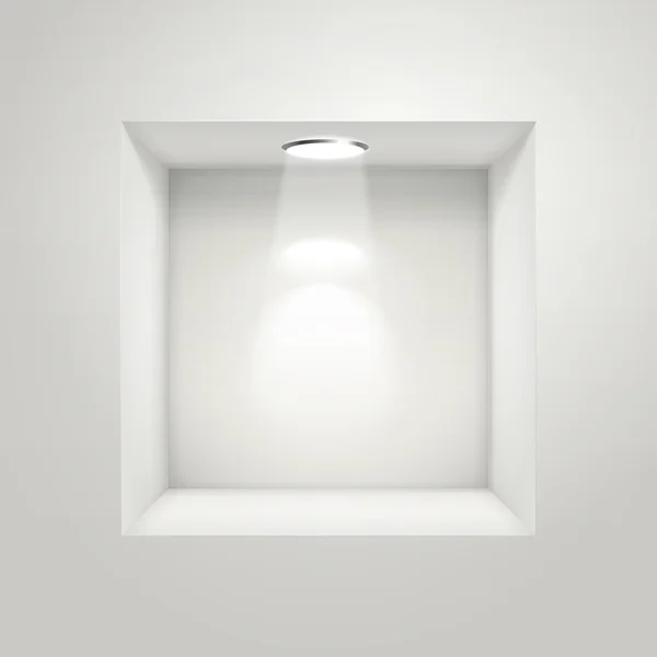 Mur blanc avec niche vide — Image vectorielle