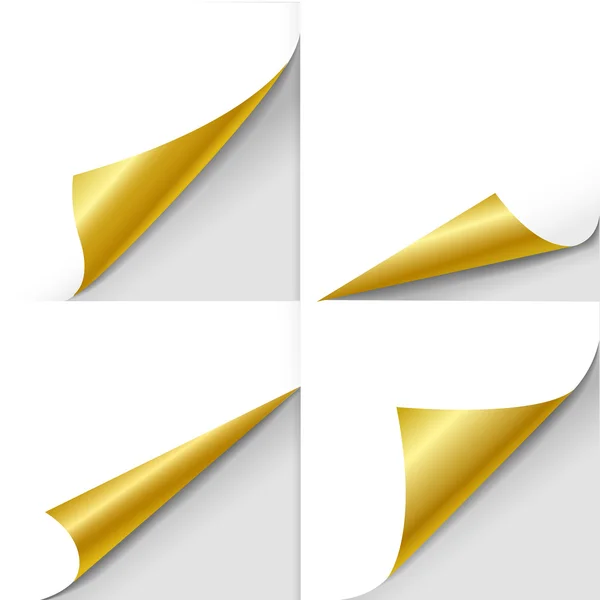 Feuille de papier vierge avec page curl set — Image vectorielle