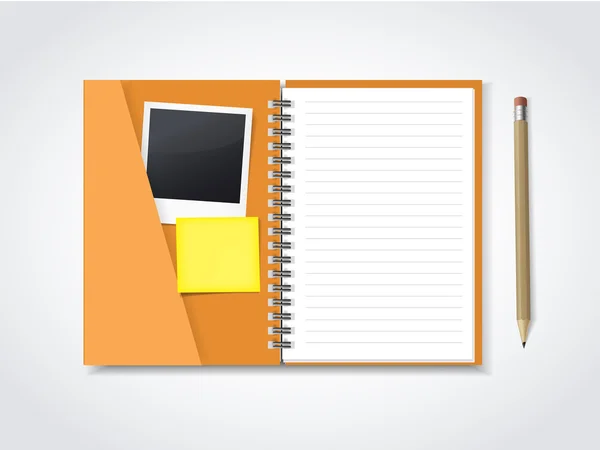 Ανοίξτε το σημειωματάριο με χαρτικά — Διανυσματικό Αρχείο