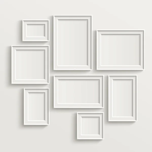 Conjunto de modelo de quadro de imagem em branco — Vetor de Stock