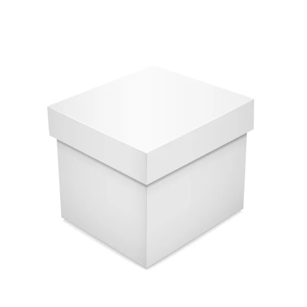 Caja de papel blanco en blanco — Vector de stock