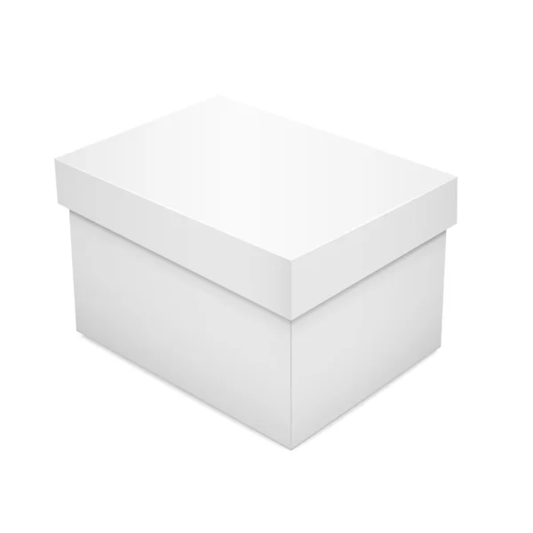 Caja de papel blanco en blanco — Vector de stock