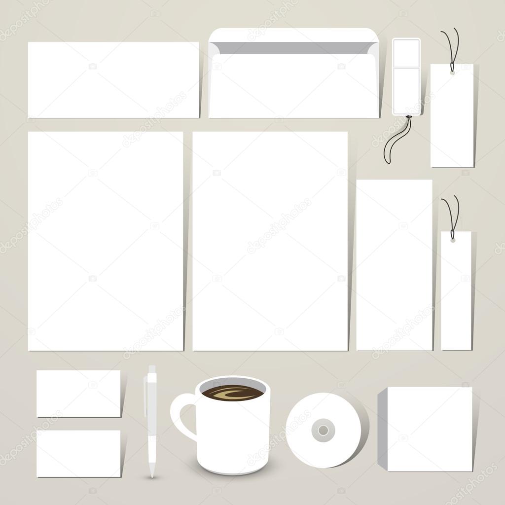 blank stationery set for corporate identity system