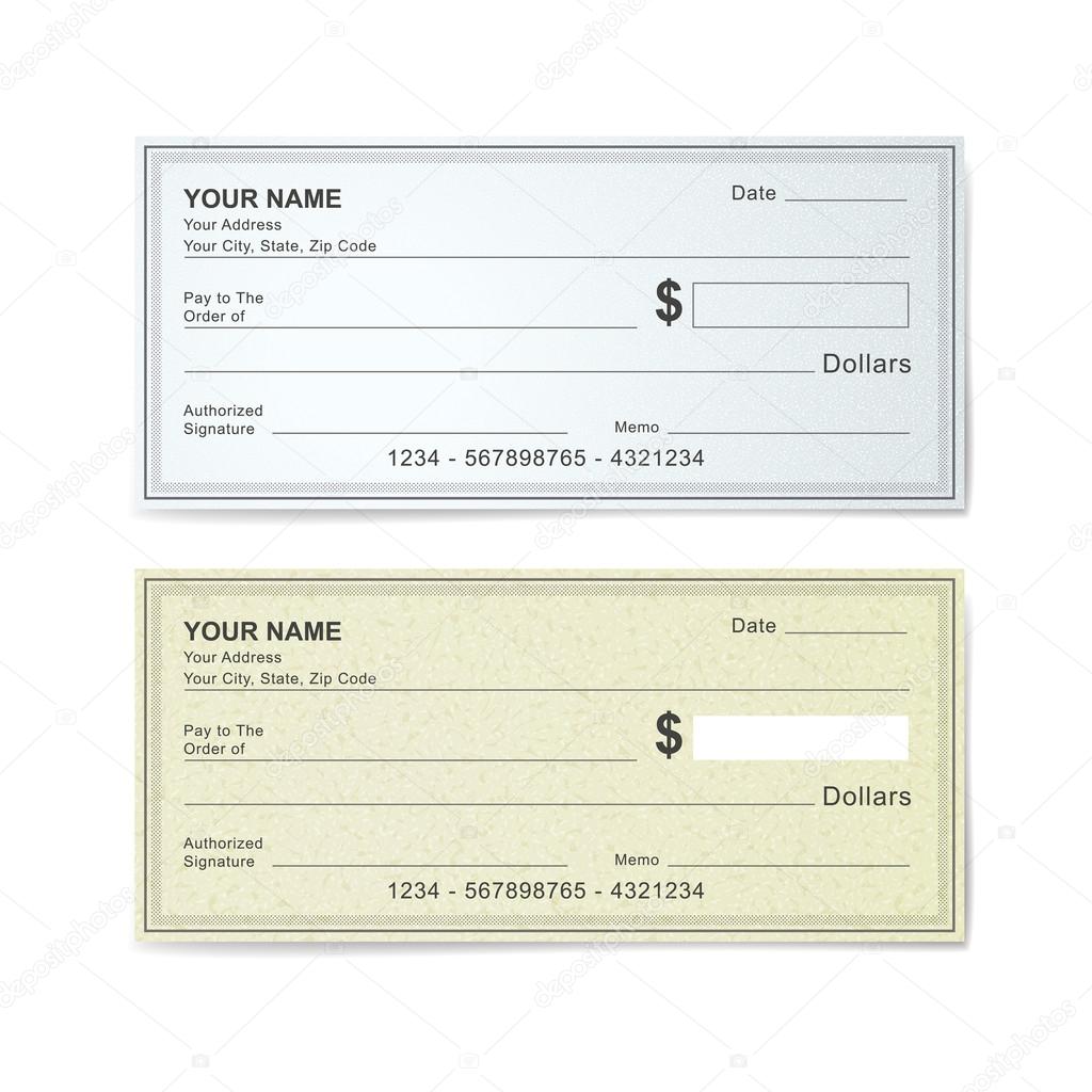 Cheque en blanco imágenes de stock de arte vectorial | Depositphotos