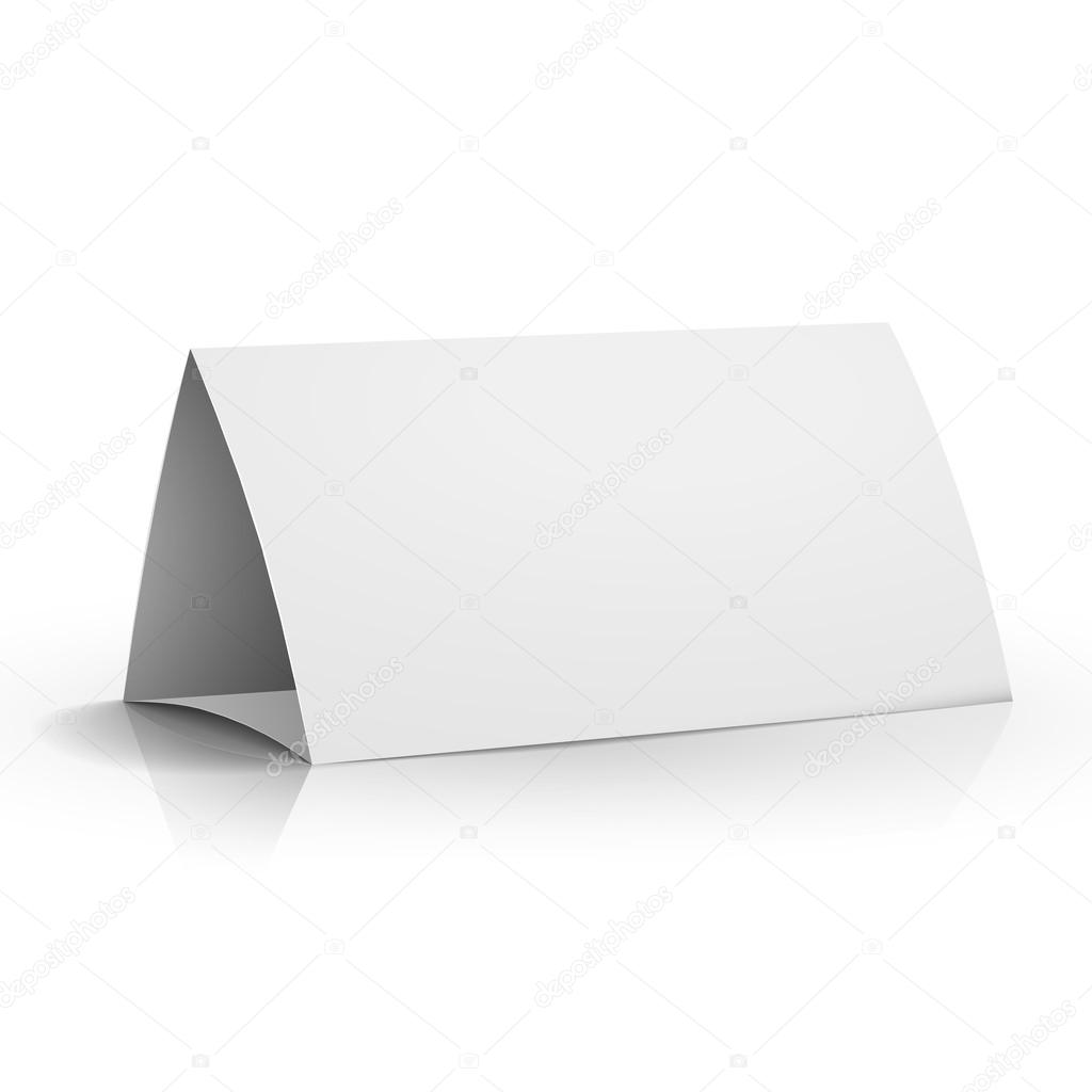 modern 3d blank white paper table card 