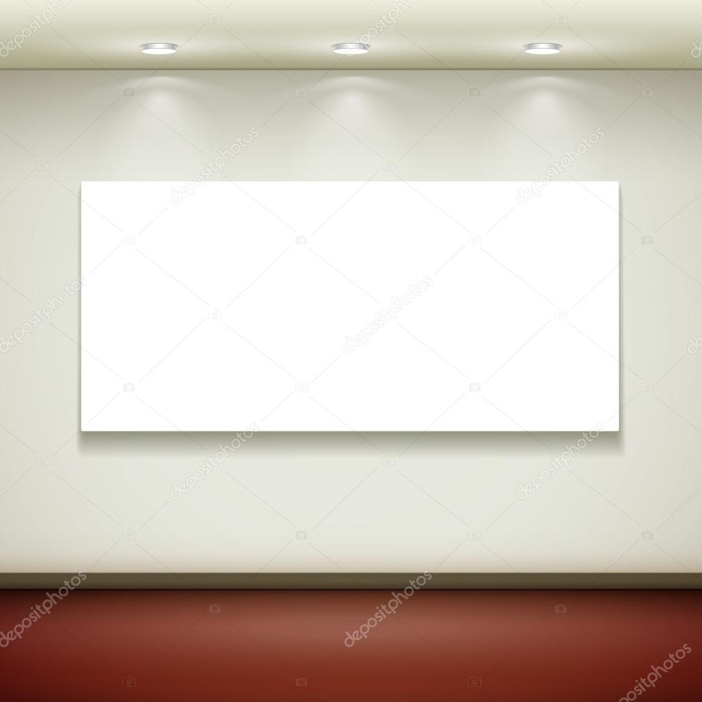 interior blank billboard hanging on the wall 