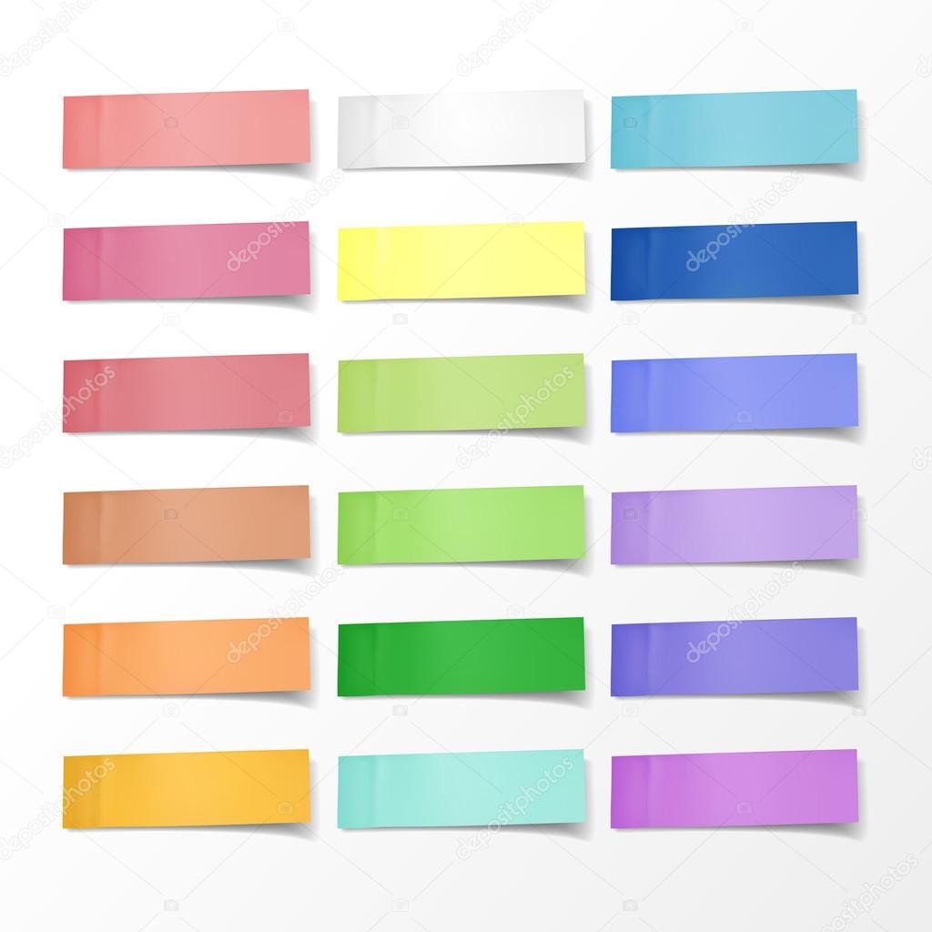 blank colorful sticky notes set 