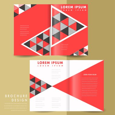 Modern geometrik yarı katlı broşür