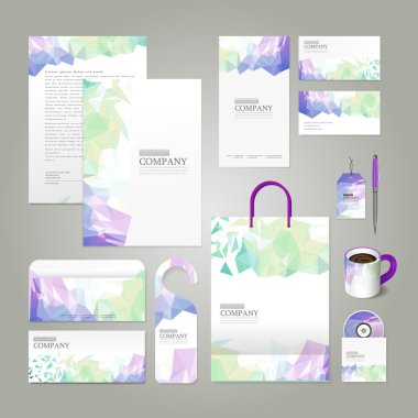 geometric background corporate identity design set clipart