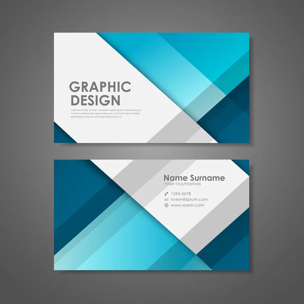 Creative business card template in blue — Stock Vector