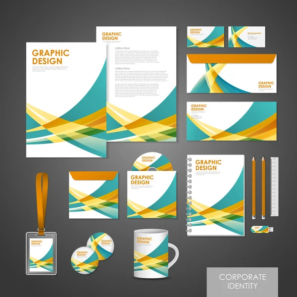 Abstract modern corporate identity set template — Stock vektor